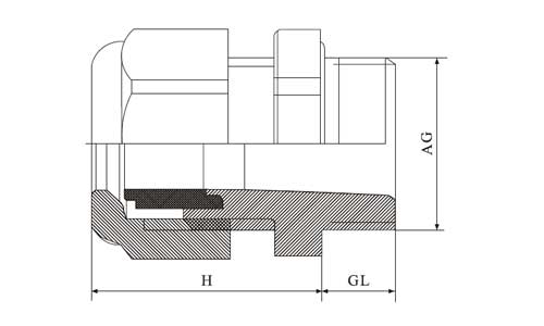 M20 Double Compression Cable Gland With G1/2 Size in Inches