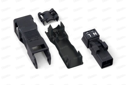 890-112 Black Plug with Strain Relief Housing